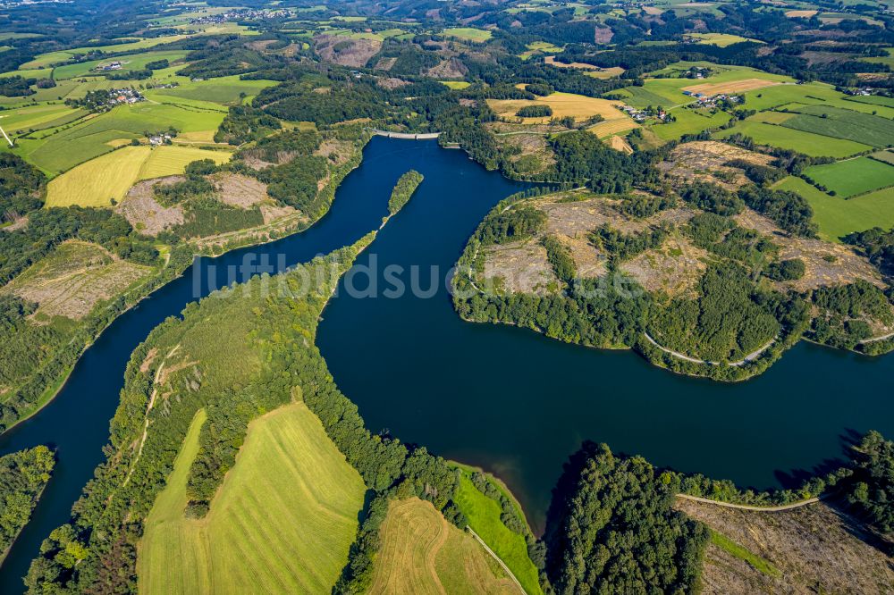 Breckerfeld von oben - Talsperren - Staudamm und Stausee in Breckerfeld im Bundesland Nordrhein-Westfalen, Deutschland