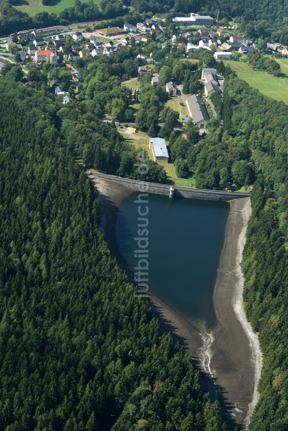 Einsiedel aus der Vogelperspektive: Talsperren - Staudamm und Stausee in Einsiedel im Bundesland Sachsen