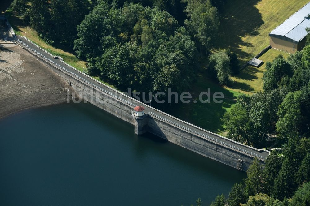 Luftaufnahme Einsiedel - Talsperren - Staudamm und Stausee in Einsiedel im Bundesland Sachsen