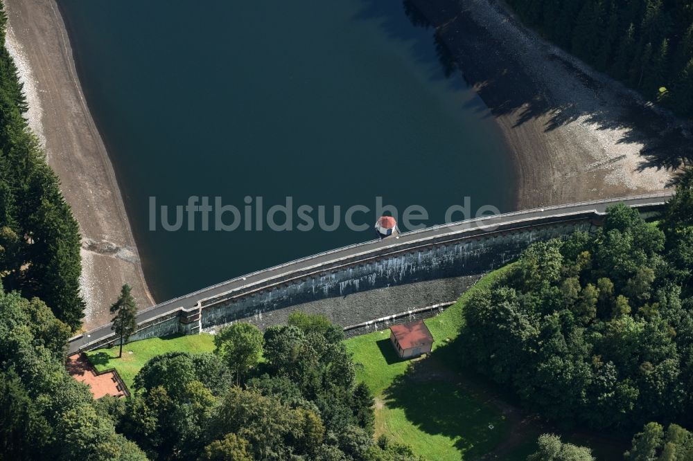 Luftaufnahme Einsiedel - Talsperren - Staudamm und Stausee in Einsiedel im Bundesland Sachsen