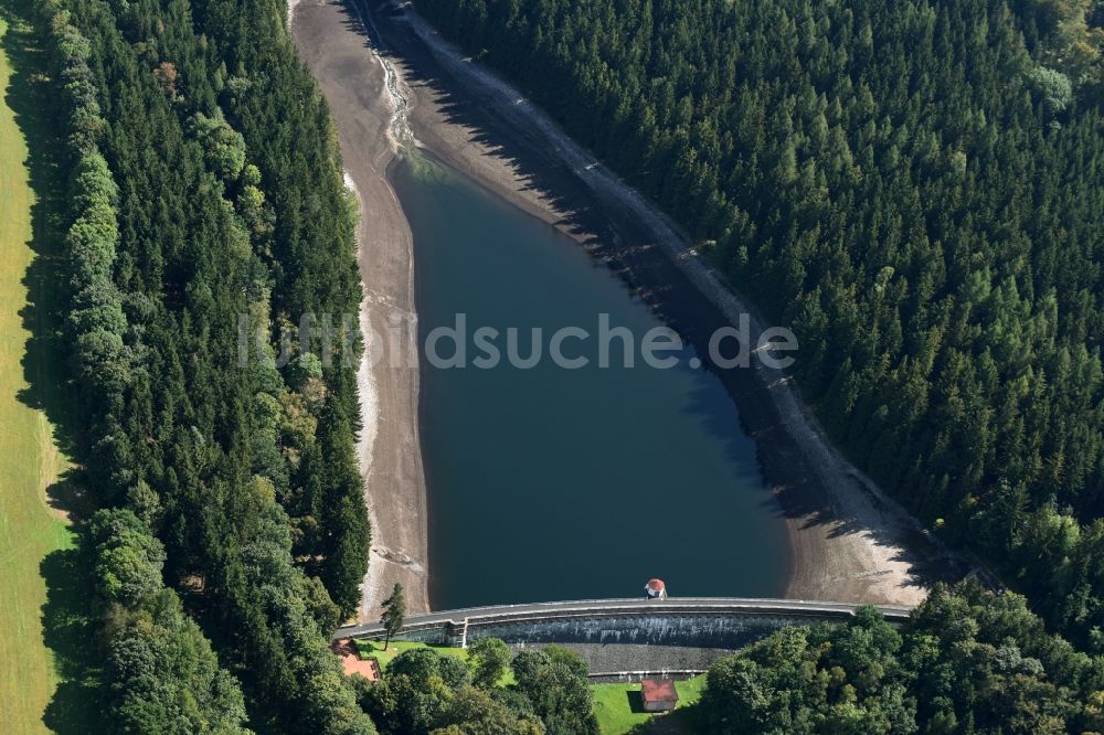 Einsiedel von oben - Talsperren - Staudamm und Stausee in Einsiedel im Bundesland Sachsen