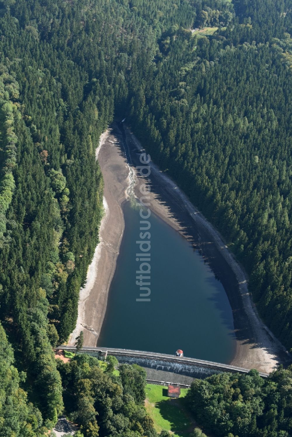 Luftbild Einsiedel - Talsperren - Staudamm und Stausee in Einsiedel im Bundesland Sachsen