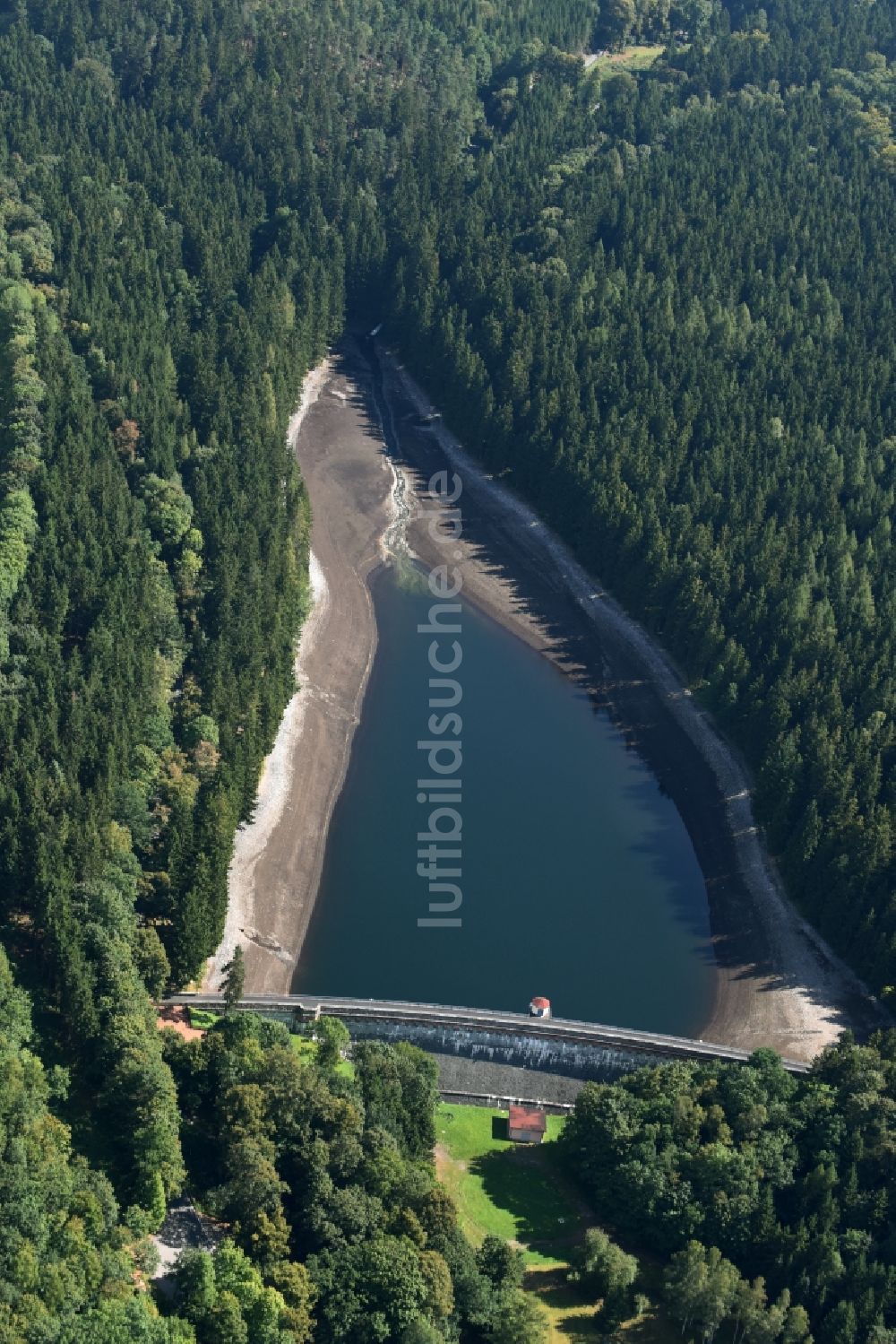 Luftaufnahme Einsiedel - Talsperren - Staudamm und Stausee in Einsiedel im Bundesland Sachsen