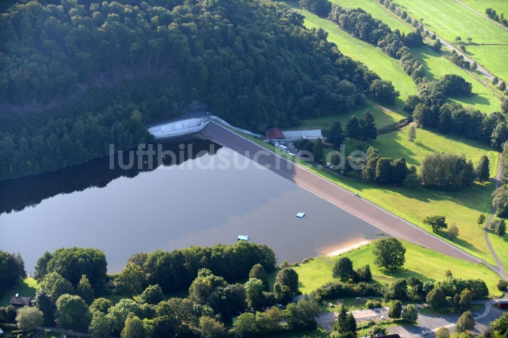 Luftbild Greifenstein - Talsperren - Staudamm und Stausee in Greifenstein im Bundesland Hessen, Deutschland