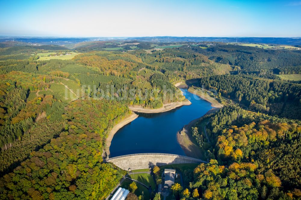 Hagen aus der Vogelperspektive: Talsperren - Staudamm und Stausee in Hagen im Bundesland Nordrhein-Westfalen, Deutschland