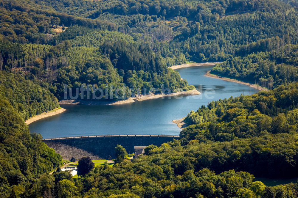 Hagen von oben - Talsperren - Staudamm und Stausee in Hagen im Bundesland Nordrhein-Westfalen, Deutschland