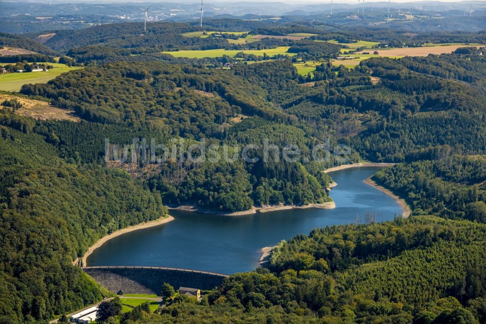 Hagen aus der Vogelperspektive: Talsperren - Staudamm und Stausee in Hagen im Bundesland Nordrhein-Westfalen, Deutschland