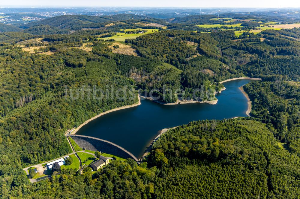 Luftaufnahme Hagen - Talsperren - Staudamm und Stausee in Hagen im Bundesland Nordrhein-Westfalen, Deutschland