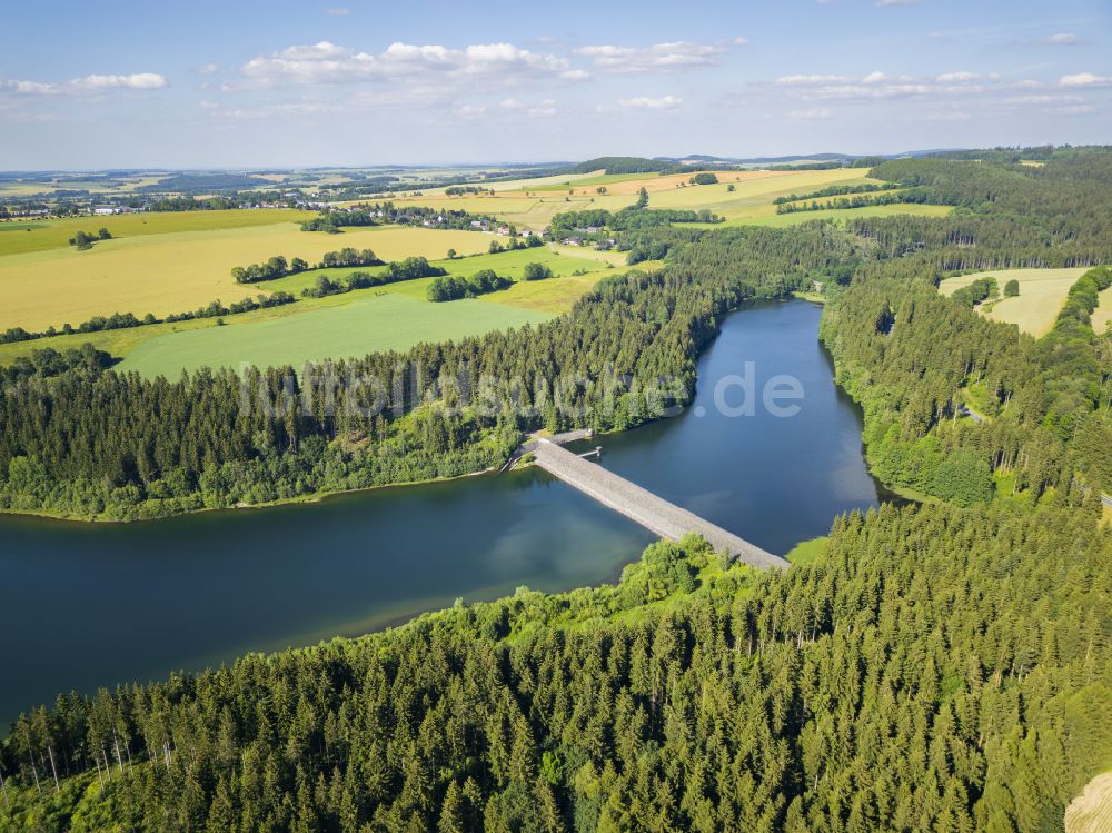 Luftbild Lichtenberg/Erzgebirge - Talsperren - Staudamm und Stausee in Lichtenberg/Erzgebirge im Bundesland Sachsen, Deutschland