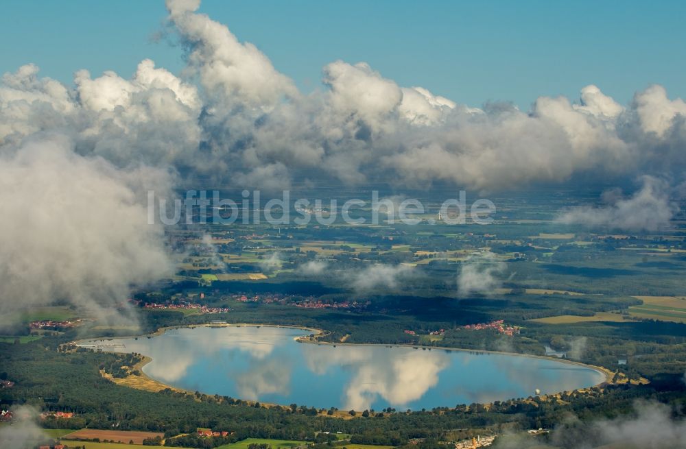 Luftaufnahme Lingen (Ems) - Talsperren - Staudamm und Stausee in Lingen (Ems) im Bundesland Niedersachsen