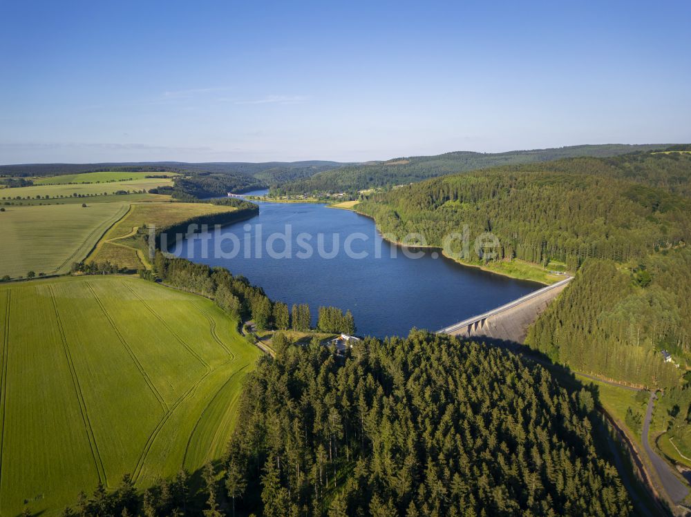 Luftbild Neuhausen/Erzgebirge - Talsperren - Staudamm und Stausee in Neuhausen/Erzgebirge im Bundesland Sachsen, Deutschland