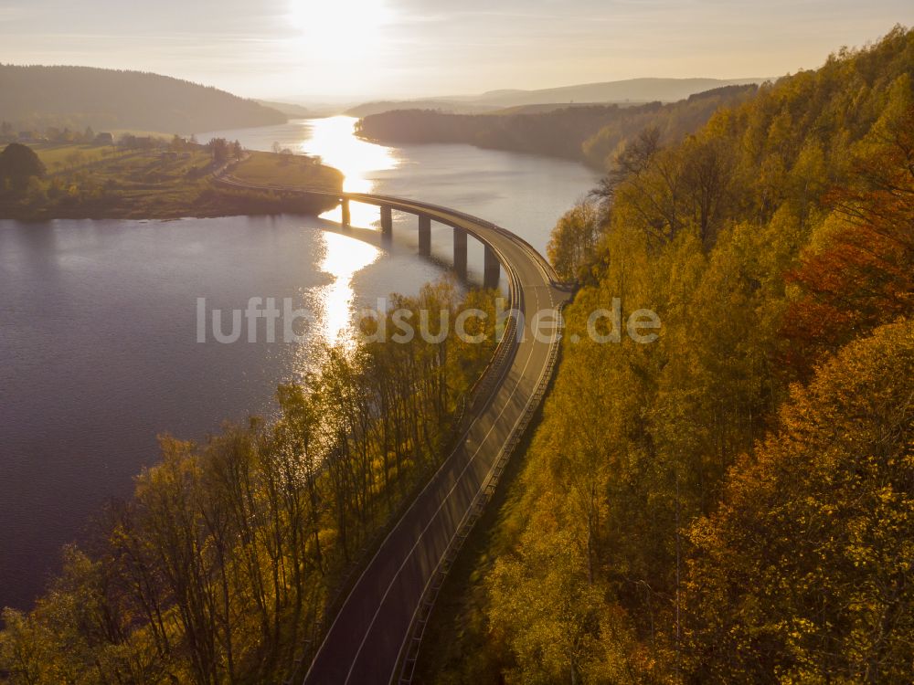 Neuhausen/Erzgebirge von oben - Talsperren - Staudamm und Stausee in Neuhausen/Erzgebirge im Bundesland Sachsen, Deutschland