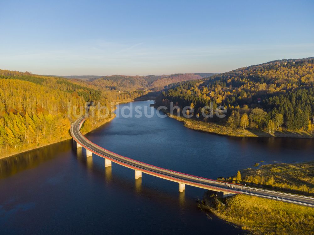 Neuhausen/Erzgebirge aus der Vogelperspektive: Talsperren - Staudamm und Stausee in Neuhausen/Erzgebirge im Bundesland Sachsen, Deutschland