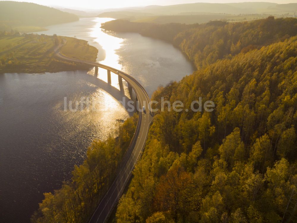 Luftbild Neuhausen/Erzgebirge - Talsperren - Staudamm und Stausee in Neuhausen/Erzgebirge im Bundesland Sachsen, Deutschland