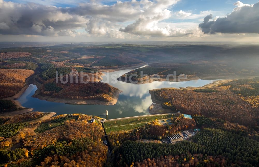 Luftbild Stolberg (Rheinland) - Talsperren - Staudamm und Stausee im Ortsteil Schevenhütte in Stolberg (Rheinland) im Bundesland Nordrhein-Westfalen, Deutschland