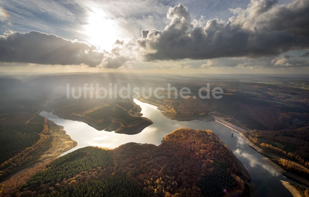 Luftbild Stolberg (Rheinland) - Talsperren - Staudamm und Stausee im Ortsteil Schevenhütte in Stolberg (Rheinland) im Bundesland Nordrhein-Westfalen, Deutschland