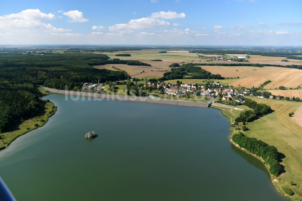 Luftaufnahme Schömbach - Talsperren - Staudamm und Stausee in Schömbach im Bundesland Sachsen