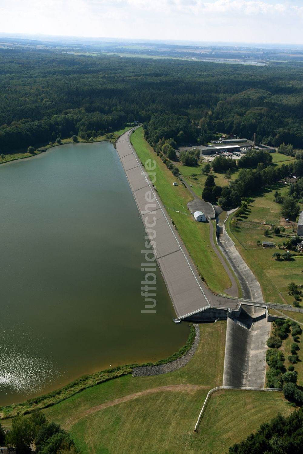 Luftbild Schömbach - Talsperren - Staudamm und Stausee in Schömbach im Bundesland Sachsen