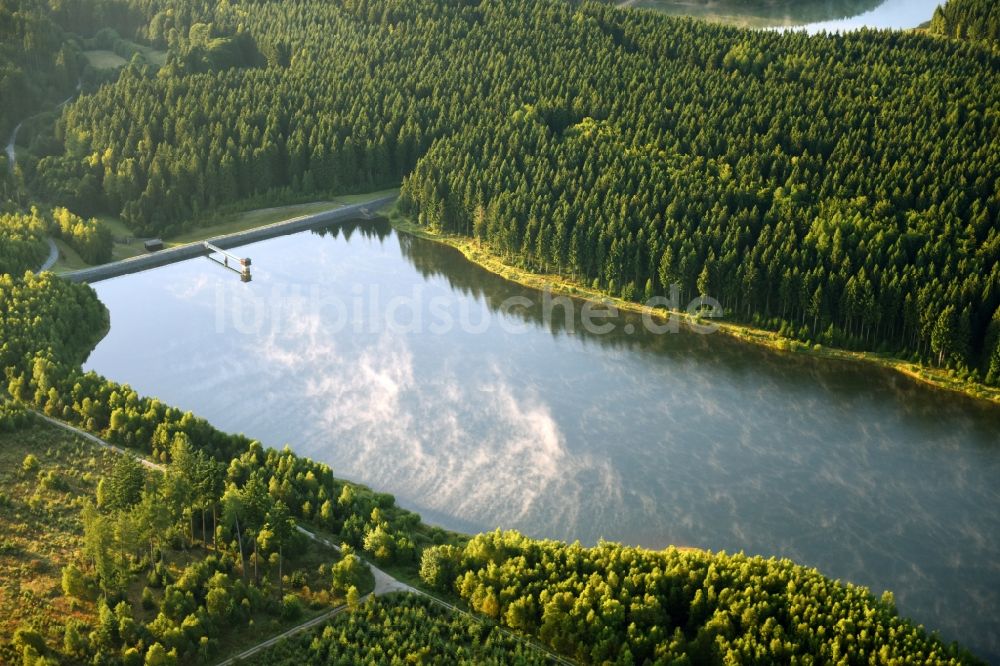 Südharz aus der Vogelperspektive: Talsperren - Staudamm und Stausee in Südharz im Bundesland Sachsen-Anhalt, Deutschland