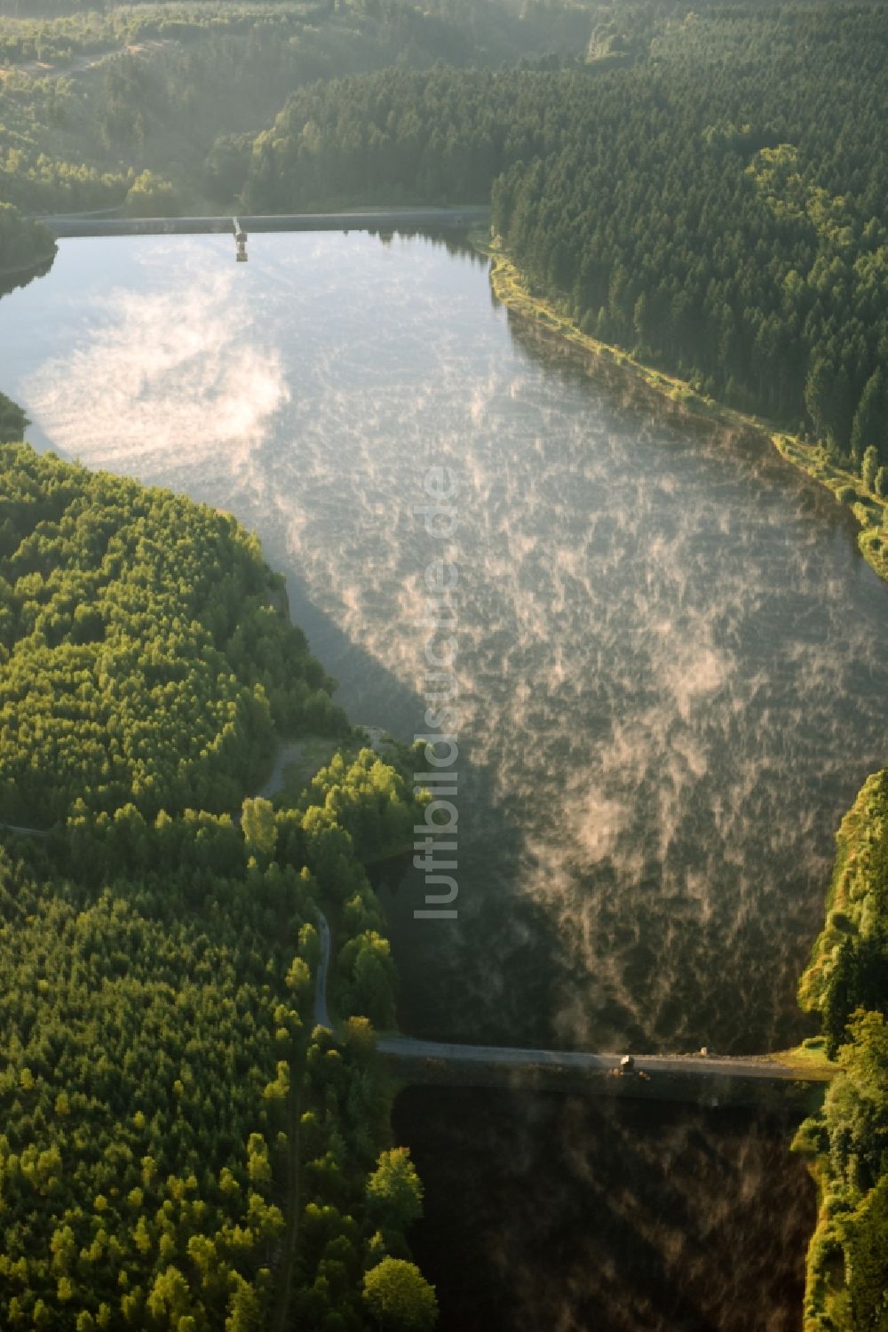 Südharz von oben - Talsperren - Staudamm und Stausee in Südharz im Bundesland Sachsen-Anhalt, Deutschland