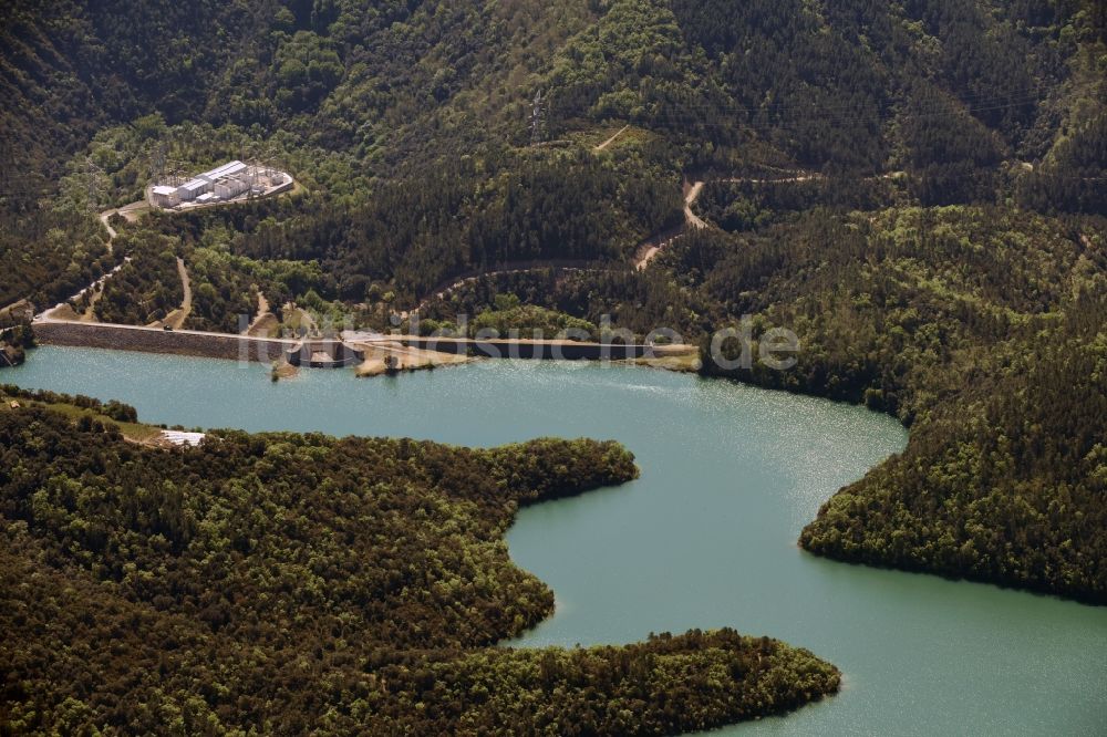 Luftaufnahme Tanneron - Talsperren - Staudamm und Stausee in Tanneron in Provence-Alpes-Cote d'Azur, Frankreich