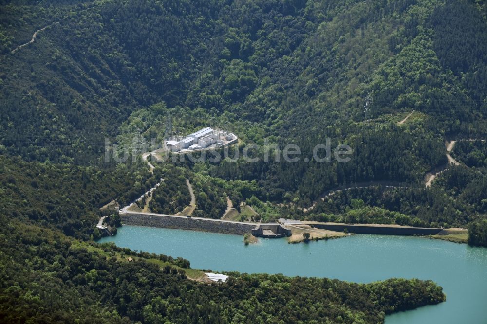 Luftaufnahme Tanneron - Talsperren - Staudamm und Stausee in Tanneron in Provence-Alpes-Cote d'Azur, Frankreich