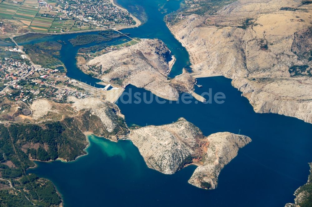 Luftbild Vau-Deja - Talsperren - Staudamm und Stausee in Vau-Deja in Albanien