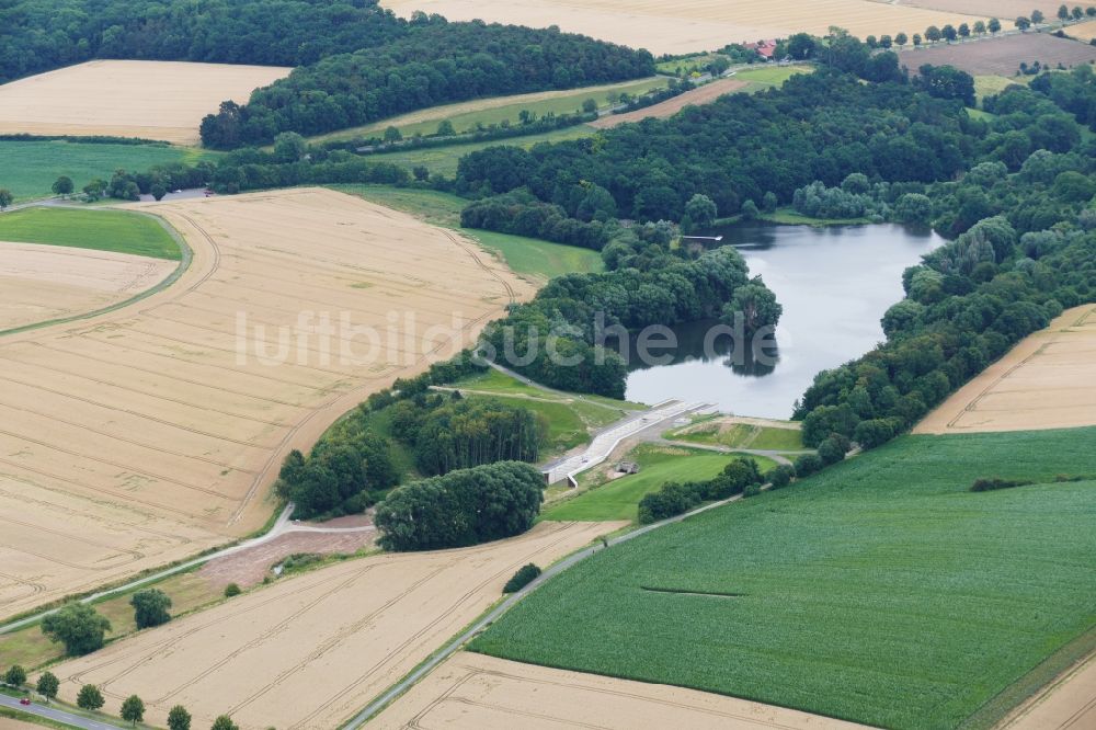 Luftbild Friedland - Talsperren - Staudamm und Stausee Wendebachstausee in Friedland nach Sanierung im Bundesland Niedersachsen