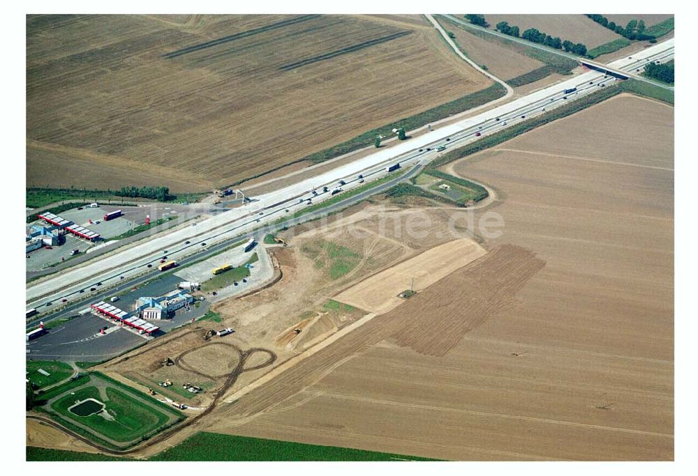 Köckern/ Bitterfeld (Sachsen-Anhalt) von oben - Tank- & Raststätte Köckern - Glebitzsch/ Bitterfeld (Sachsen-Anhalt)