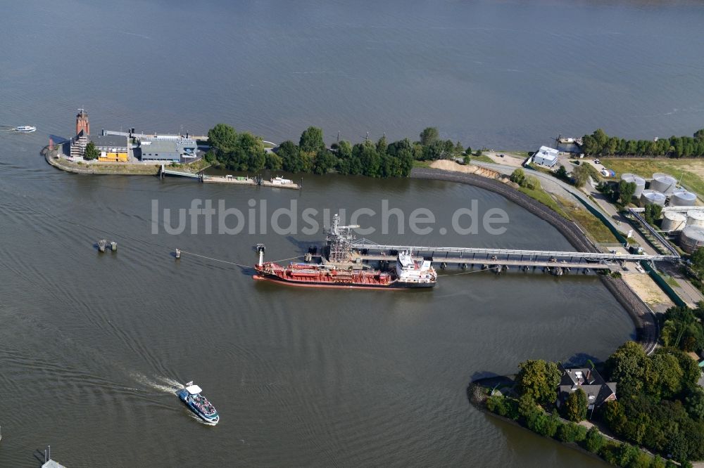 Hamburg aus der Vogelperspektive: Tankerlöschbrücke Köhlfleet-Hafen in Hamburg-Waltershof