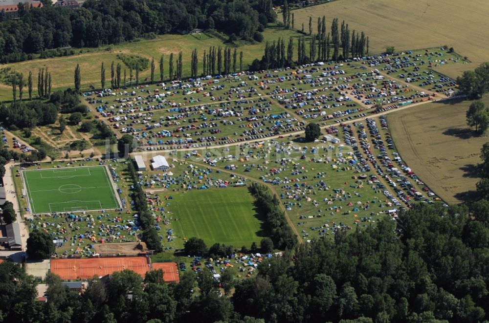 Luftaufnahme Rudolstadt - Tanz- und Folkfest Rudolstadt im Bundesland Thüringen