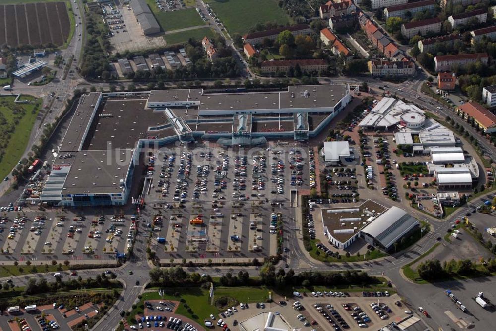 Erfurt von oben - T.E.C. Erfurt und das Glinicke Automobilzentrum