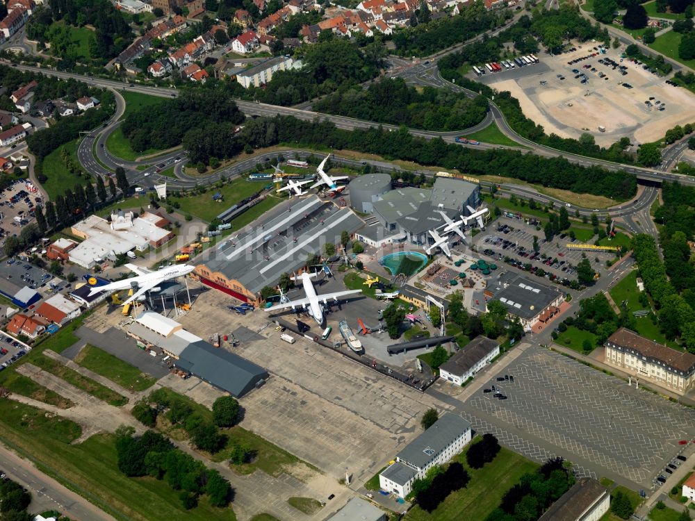 Speyer von oben - Technik Museum Speyer im Bundesland Rheinland-Pfalz