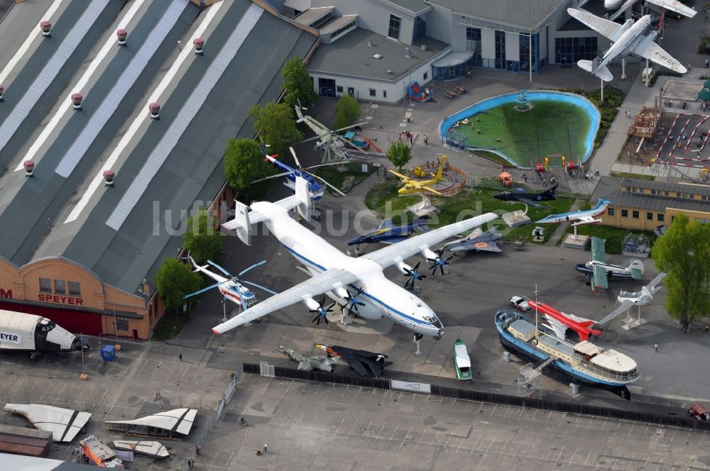 Speyer von oben - Technik Museum Speyer im Bundesland Rheinland-Pfalz