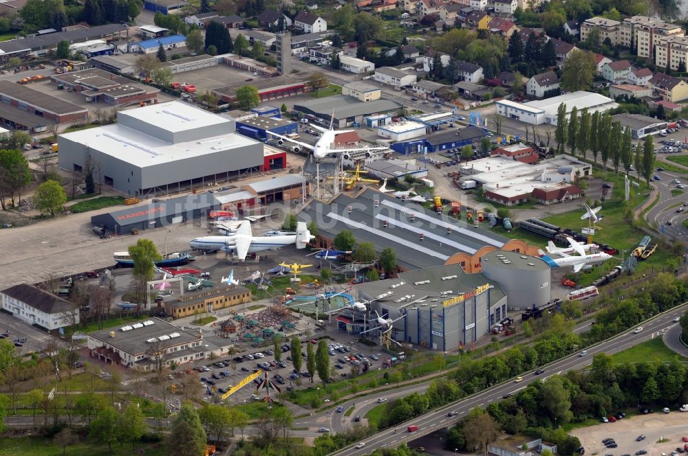 Speyer von oben - Technik Museum Speyer im Bundesland Rheinland-Pfalz