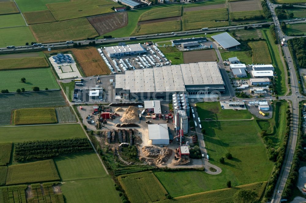 Ettenheim aus der Vogelperspektive: Technische Anlagen im Industriegebiet German Pellets in Ettenheim im Bundesland Baden-Württemberg, Deutschland