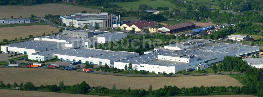 Pritzwalk von oben - Technische Anlagen im Industriegebiet der Glatfelter Falkenhagen GmbH in Pritzwalk im Bundesland Brandenburg