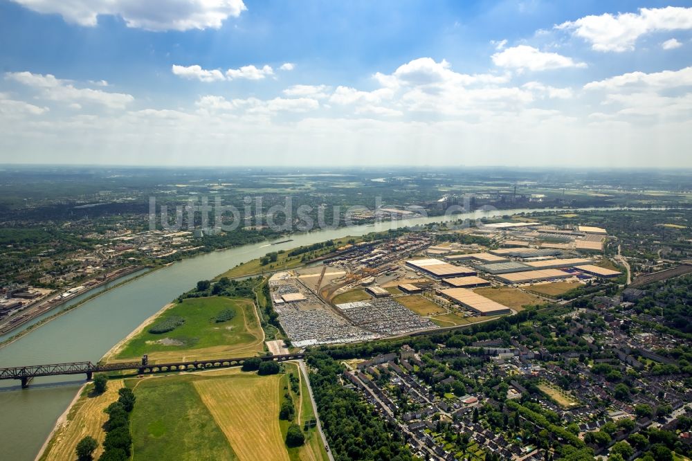 Duisburg aus der Vogelperspektive: Technische Anlagen im Industriegebiet HKM, Hüttenwerk Krupp Mannesmann in Duisburg im Bundesland Nordrhein-Westfalen