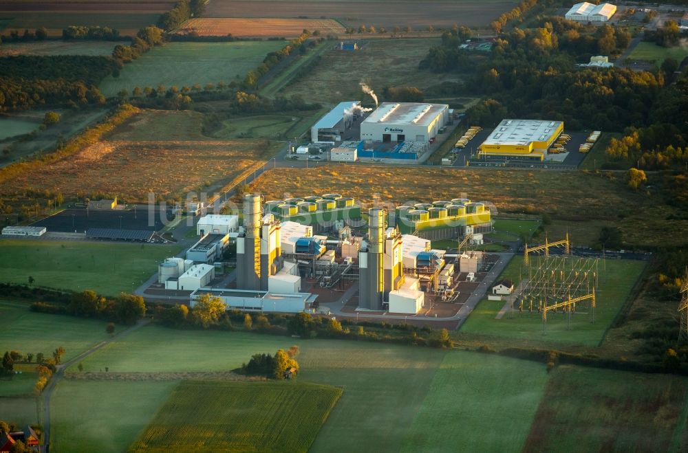 Uentrop von oben - Technische Anlagen im Industriegebiet in Uentrop im Bundesland Nordrhein-Westfalen