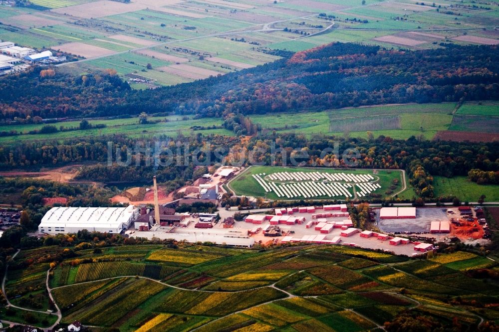 Malsch von oben - Technische Anlagen im Industriegebiet WIENERBERGER MALSCH im Ortsteil Rot in Malsch im Bundesland Baden-Württemberg