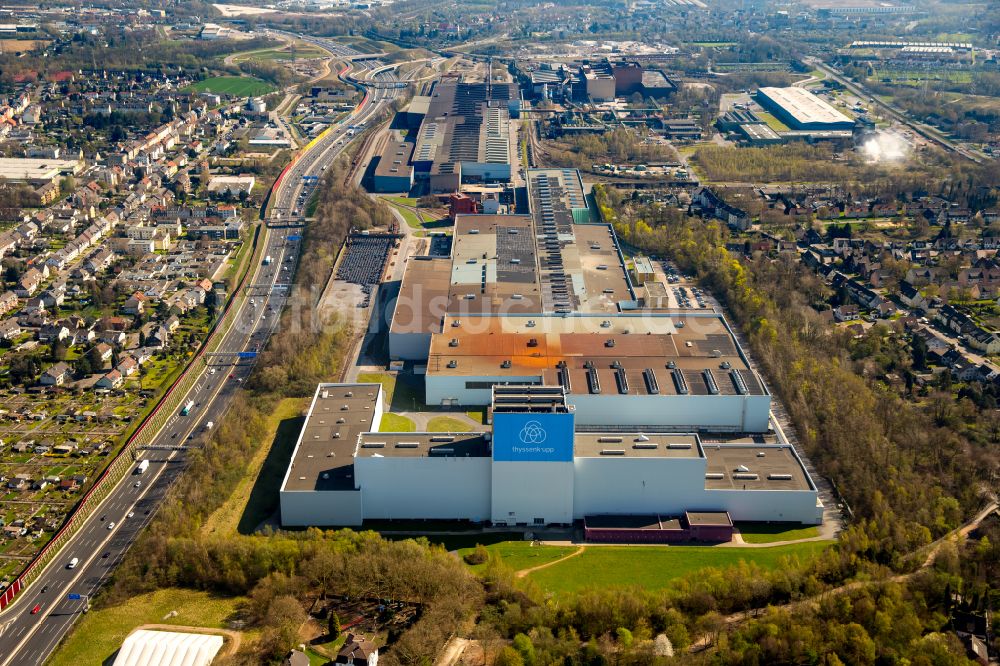 Luftbild Bochum - Technische Anlagen und Produktionshallen des Stahlwerkes Thyssenkrupp Steel Europe AG im Ortsteil Wattenscheid in Bochum im Bundesland Nordrhein-Westfalen, Deutschland