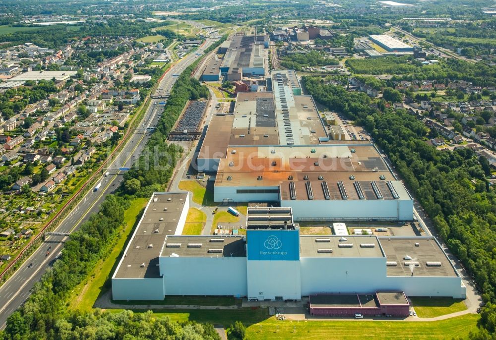 Luftbild Bochum - Technische Anlagen und Produktionshallen des Stahlwerkes Thyssenkrupp Steel Europe AG im Ortsteil Wattenscheid in Bochum im Bundesland Nordrhein-Westfalen, Deutschland