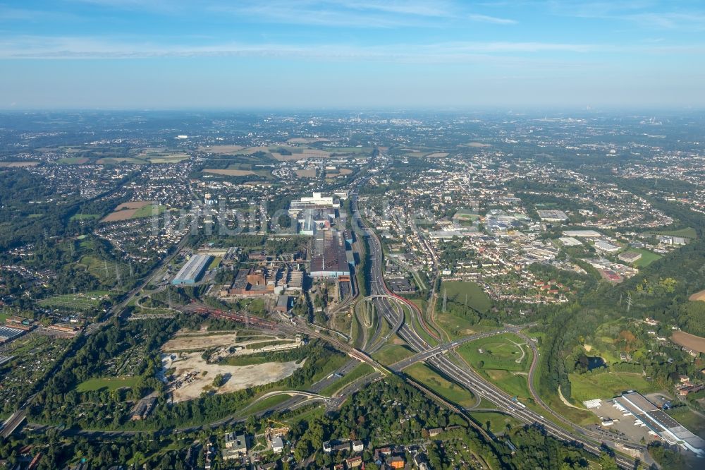 Luftaufnahme Bochum - Technische Anlagen des Stahlwerkes der thyssenkrupp Steel Europe AG im Ortsteil Wattenscheid in Bochum im Bundesland Nordrhein-Westfalen, Deutschland