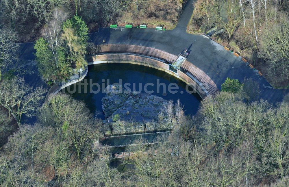 Berlin aus der Vogelperspektive: Teich im Tierpark im Bezirk Lichtenberg im Bundesland Berlin