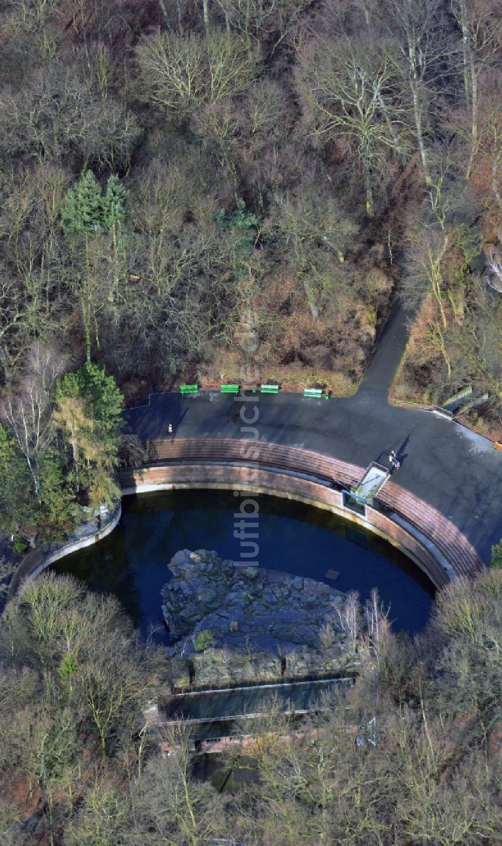 Luftbild Berlin - Teich im Tierpark im Bezirk Lichtenberg im Bundesland Berlin