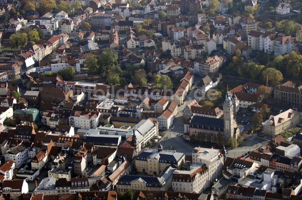 Eisenach von oben - Teil der Stadt und Georgenkirche in Eisenach