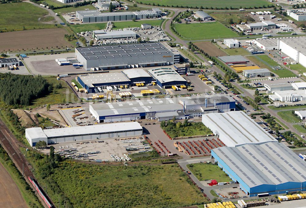 Landsberg aus der Vogelperspektive: Teilansicht Gewerbegebiet Landsberg, Sachsen-Anhalt