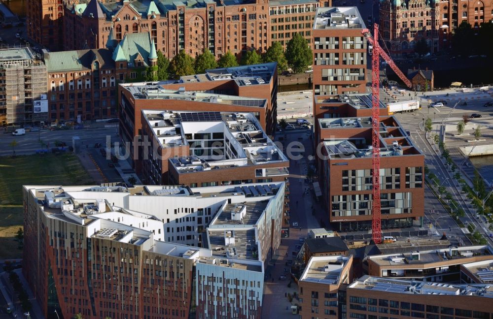 Luftbild Hamburg - Teilansicht des neuen Überseequartier der Hafencity in Hamburg