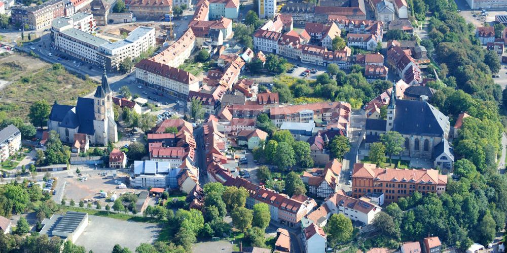 Nordhausen von oben - Teilansicht von Nordhausen in Thüringen