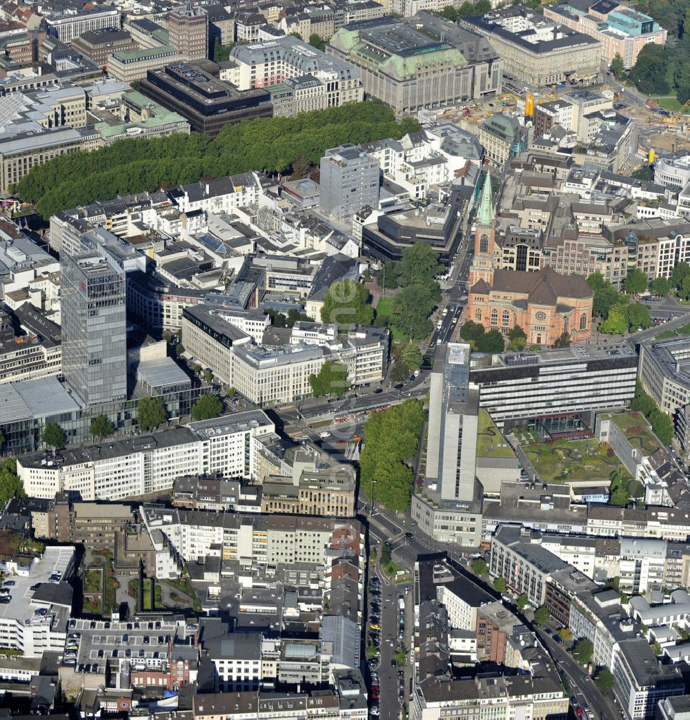 Luftaufnahme Düsseldorf - Teilansicht vom Stadtbezirk 01 in Düsseldorf